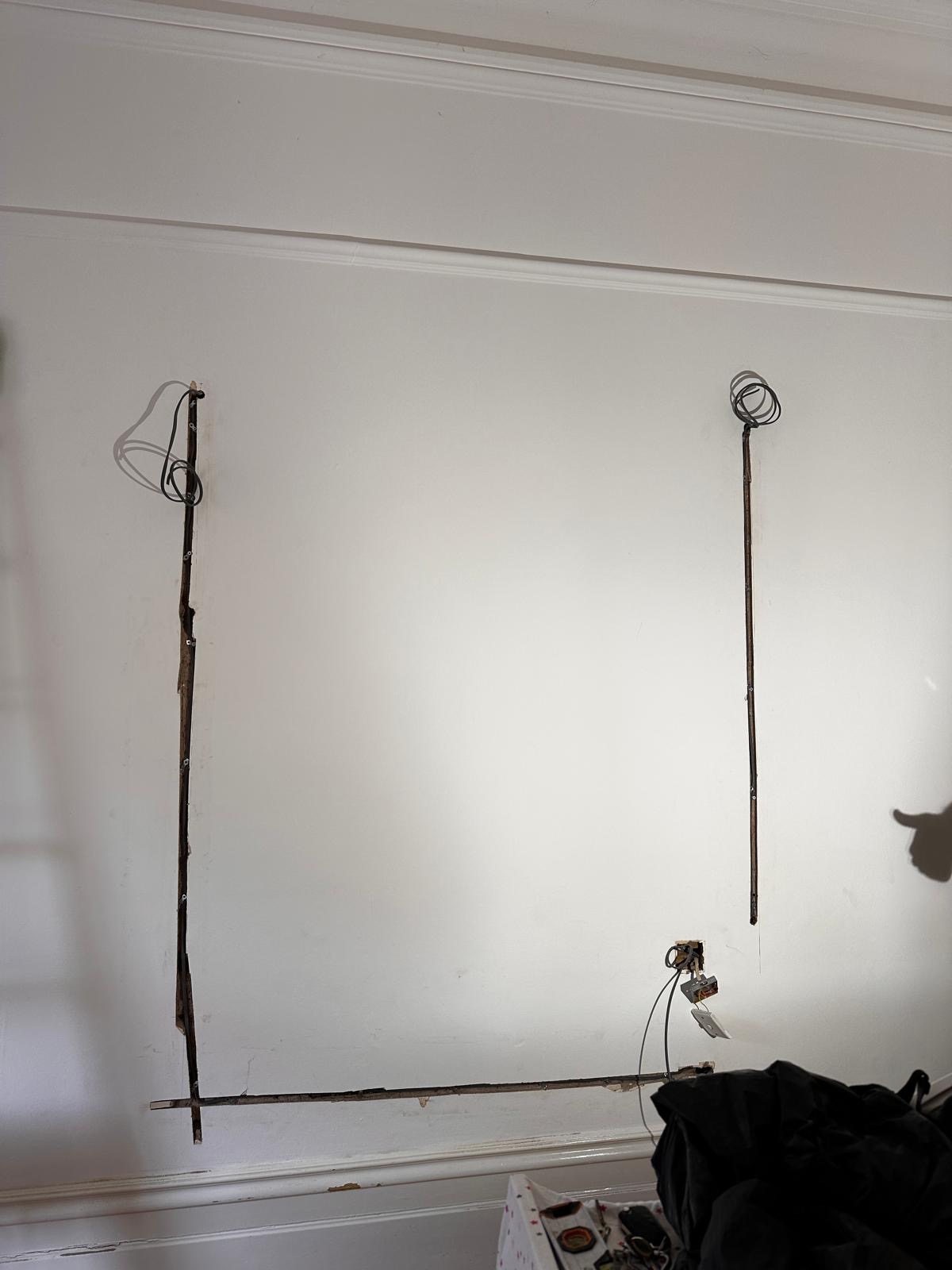 Bedroom before: first fix wiring